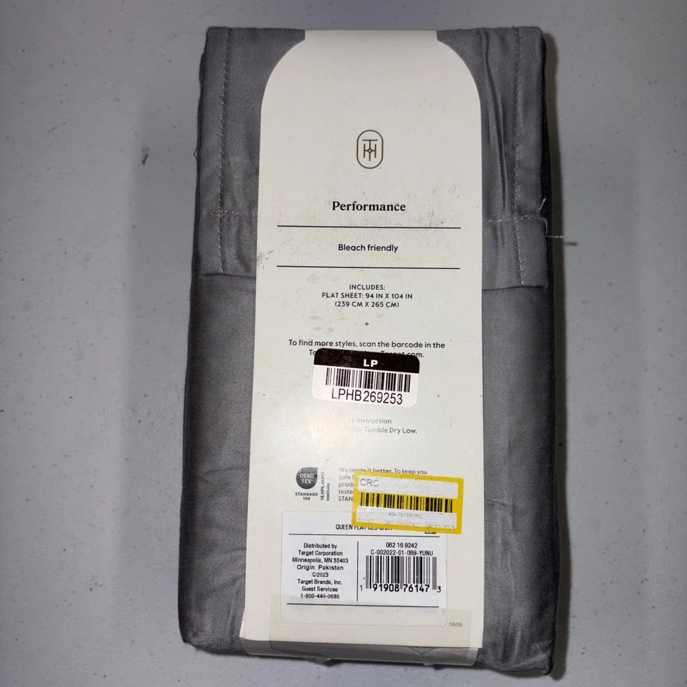 Queen 400 Thread Count Performance Flat Sheet Classic Gray - Threshold: Cotton
